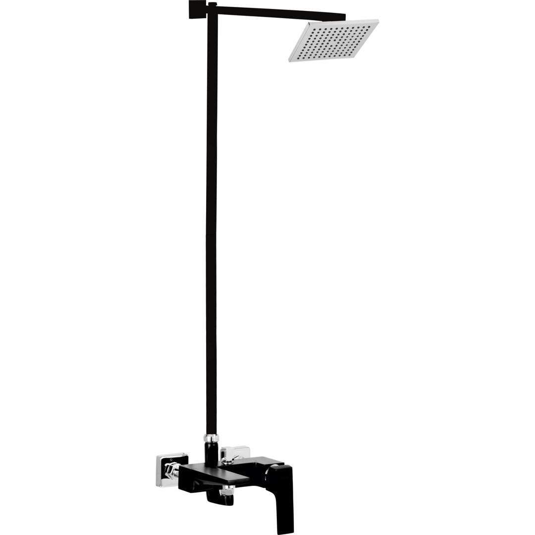 DECOROUS Complete-Set 8-Pcs includes Bath Mixer(4th-rod, T-arm+ jet Shower)1Pcs,  Basin Mixer:1Pcs,  T-Cocks:3Pcs,Double Bib-Cock:1Pcs,Muslim Shower with Chain:1.20mtr 1Pc Basin waste:1Pcs(DS-0)