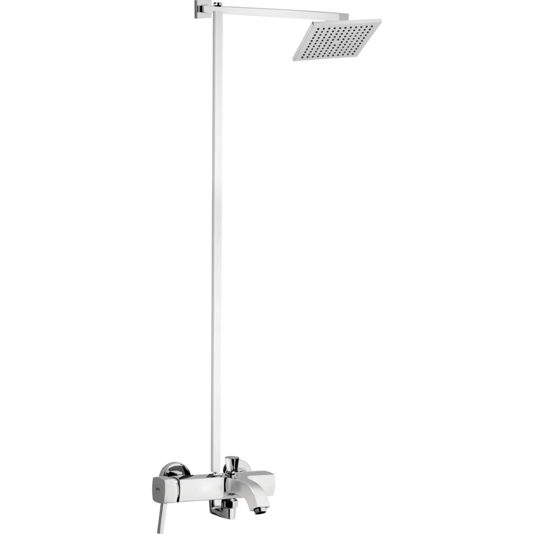 SOLITAIRE Complete-Set 8-Pcs includes Bath Mixer(4th-rod, T-arm+ jet Shower)1Pcs,  Basin Mixer:1Pcs,  T-Cocks:3Pcs,Double Bib-Cock:1Pcs,Muslim Shower with Chain:1.20mtr 1Pc Basin waste:1Pcs(SE-0)