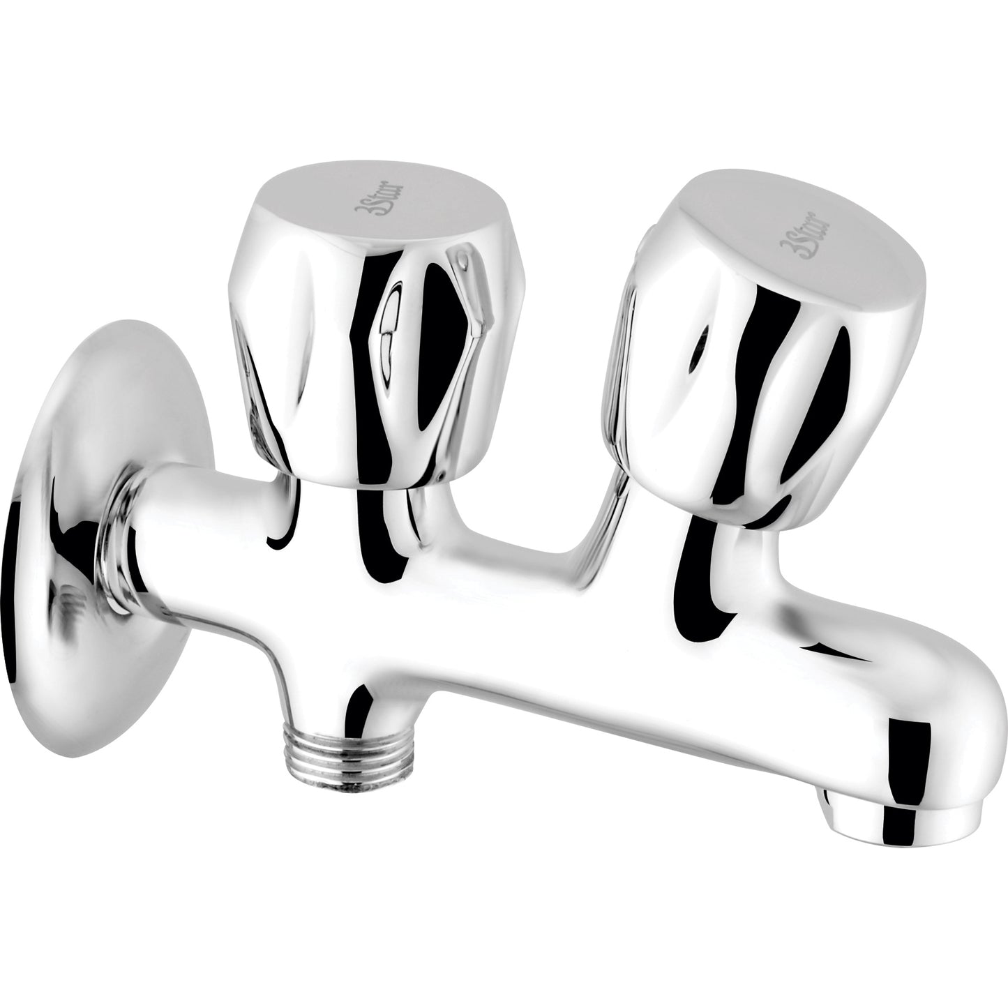 BLOSSOM Complete-Set 8-Pcs includes  Bath Mixer(4th-rod, T-arm+ jet Shower)1Pcs,  Basin Mixer:1Pcs,   Double Bib-Cock:1Pcs,Muslim Shower with Chain:1.20mtr 1Pcs ,T-Cocks:3Pcs, Basin waste:1Pcs(BM-0)