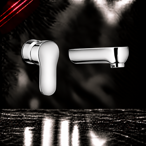 Concealed basin mixer body with spout round without  dial plate(2001)