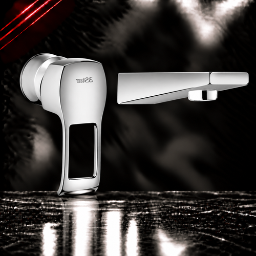 Concealed basin mixer body with spout square without dial plate(5001)